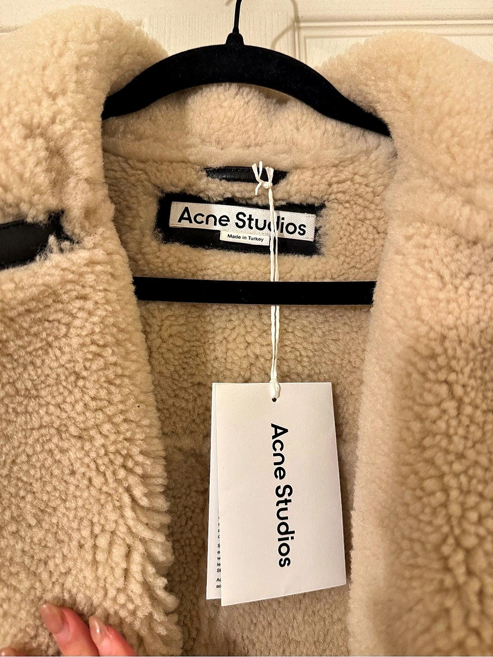 Acne Studios Shearling-Lined Leather Biker Jacket - Picture 4 of 7